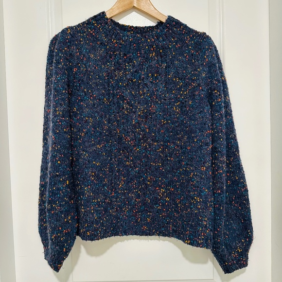 Hatley | Piper Cable Knit Pullover Sweater Blue Confetti Multicoloured Medium - Picture 1 of 9